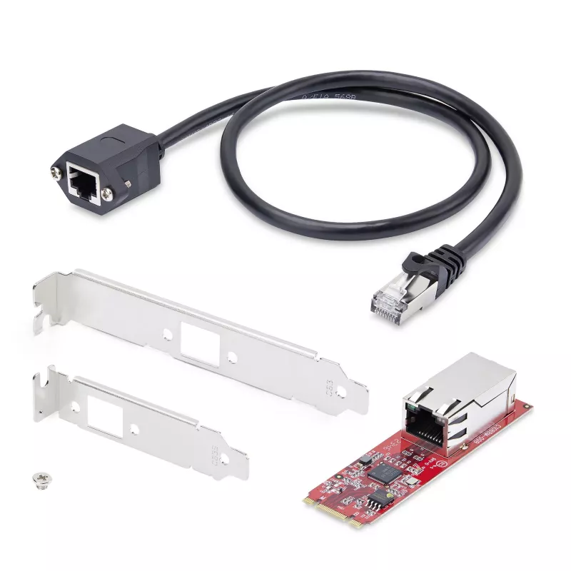 StarTech.com 1 prievado 2,5GbE M.2 2280 tinklo plokštė, kelių gigabitų spartos (2,5G/1G/100M/10M), NBASE-T (802.3bz) NIC, M.2 B+M raktas, PCIe Ethernet sąsaja, skirta SFF/Desktop kompiuteriams - TAA