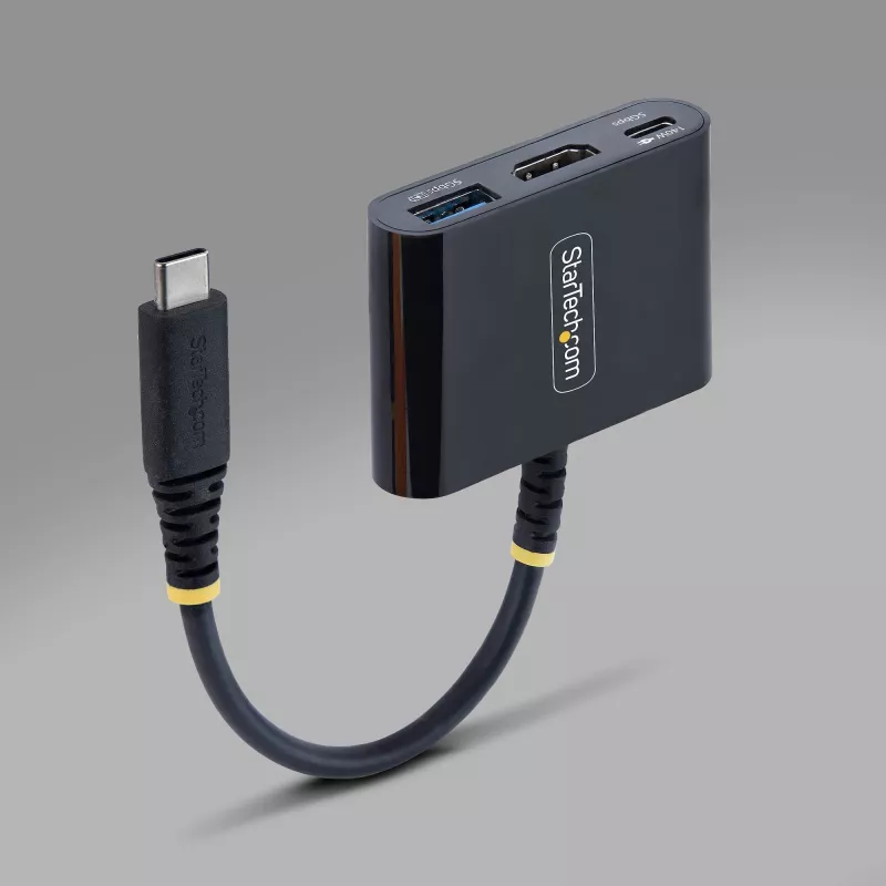 StarTech.com USB-C į HDMI kelių prievadų adapteris su 140W PD įkrovimu, 4K 60Hz HDMI, USB 5Gbps šakotuvu, mini dokas, skirtas MacBook / Dell / Thinkpad / HP / iPad / planšetėms