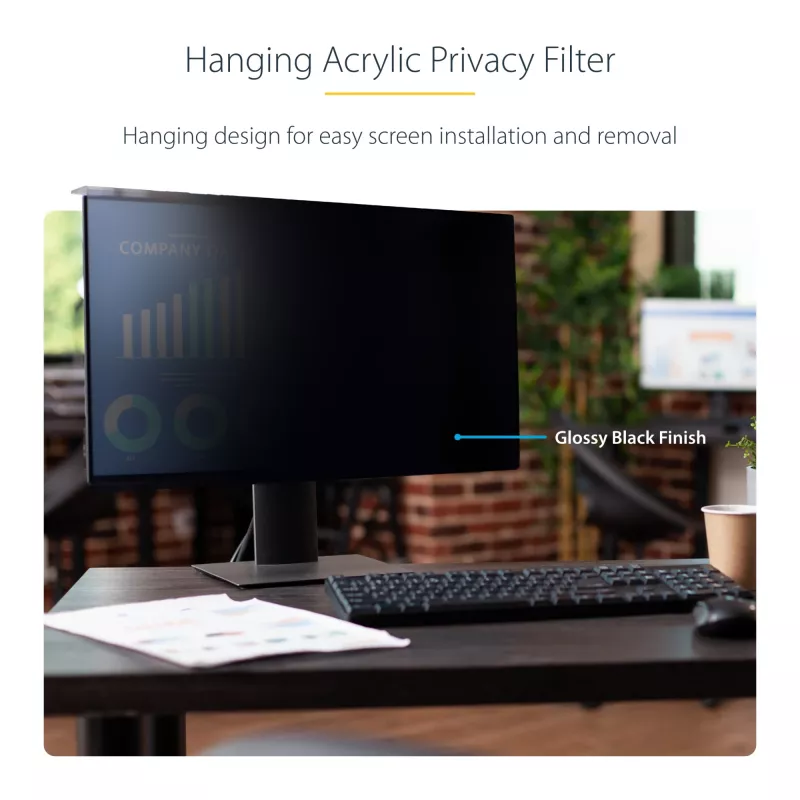 Privatumo ekranas monitoriui StarTech.com 24 colių, 16:9, kabinamas akrilinis filtras, greito montavimo apsauginis skydas, +/-30° žiūrėjimo kampas, blizgus