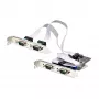 StarTech.com 4 prievadų PCIe serijinė kortelė, keturių prievadų PCI Express į RS232/RS422/RS485 (DB9) serijinė kortelė, komplekte mažo profilio laikiklis, 16C1050 UART, Windows/Linux, TAA atitiktis, 4 lygio ESD apsauga