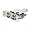 StarTech.com 4 prievadų PCIe serijinė kortelė, keturių prievadų PCI Express į RS232/RS422/RS485 (DB9) serijinė kortelė, komplekte mažo profilio laikiklis, 16C1050 UART, Windows/Linux, TAA atitiktis, 4 lygio ESD apsauga