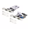StarTech.com 4 prievadų PCIe serijinė kortelė, keturių prievadų PCI Express į RS232/RS422/RS485 (DB9) serijinė kortelė, komplekte mažo profilio laikiklis, 16C1050 UART, Windows/Linux, TAA atitiktis, 4 lygio ESD apsauga