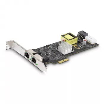 StarTech.com 2 prievadų 2,5 Gbps NBASE-T PoE tinklo plokštė, du Intel I225-V, 802.3af/at PoE+ kelių gigabitų NIC, PCI Express serverio LAN plokštė, LP4/8 kontaktų PCIe maitinama