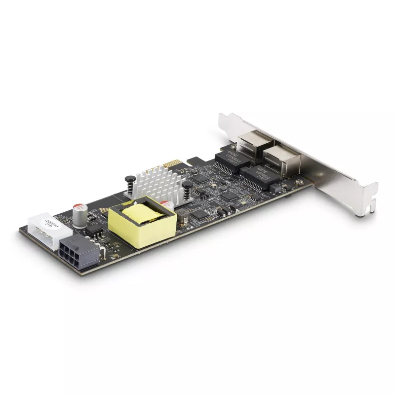 StarTech.com 2 prievadų 2,5 Gbps NBASE-T PoE tinklo plokštė, du Intel I225-V, 802.3af/at PoE+ kelių gigabitų NIC, PCI Express serverio LAN plokštė, LP4/8 kontaktų PCIe maitinama
