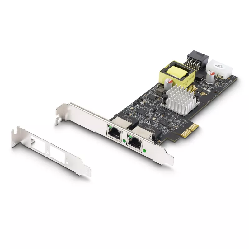 StarTech.com 2 prievadų 2,5 Gbps NBASE-T PoE tinklo plokštė, du Intel I225-V, 802.3af/at PoE+ kelių gigabitų NIC, PCI Express serverio LAN plokštė, LP4/8 kontaktų PCIe maitinama