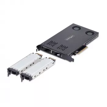 StarTech.com dėklas su dviem M.2 NVMe SSD lizdais, PCIe x8, karštas keitimas, be įrankių