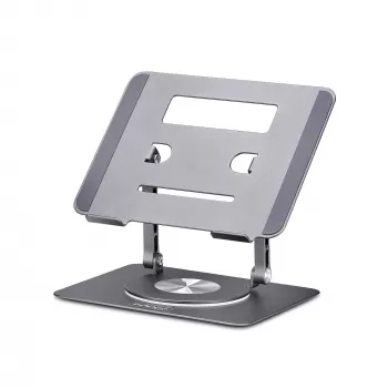 StarTech.com besisukantis nešiojamojo kompiuterio stovas, 360° sukimas, ergonomiškas pakėlimo stovas, reguliuojamas pasvirimas, iki 5 kg, aliuminis, nešiojamas