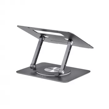 StarTech.com besisukantis nešiojamojo kompiuterio stovas, 360° sukimas, ergonomiškas pakėlimo stovas, reguliuojamas pasvirimas, iki 5 kg, aliuminis, nešiojamas