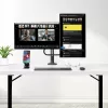 StarTech.com dviejų monitorių stalinis laikiklis su skersine, iki 27 colių ekranams, VESA 75x75/100x100, iki 15 kg, C formos spaustuvas, pilnai reguliuojamas, mechaninė spyruoklė, TAA