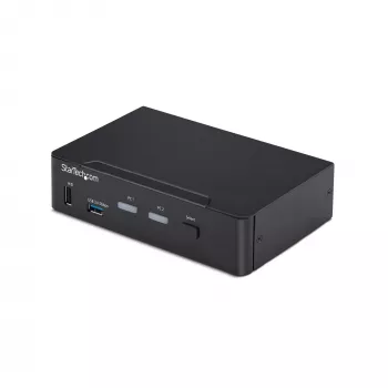 StarTech.com 2 prievadų DisplayPort KVM jungiklis, 4K 60Hz, DP 1.2, EDID valdymas, 2 prievadų USB 3.0 šakotuvas, 4x USB HID prievadai, atitinka TAA