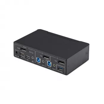 StarTech.com 2 prievadų DisplayPort KVM jungiklis, 4K 60Hz, DP 1.2, EDID valdymas, 2 prievadų USB 3.0 šakotuvas, 4x USB HID prievadai, atitinka TAA