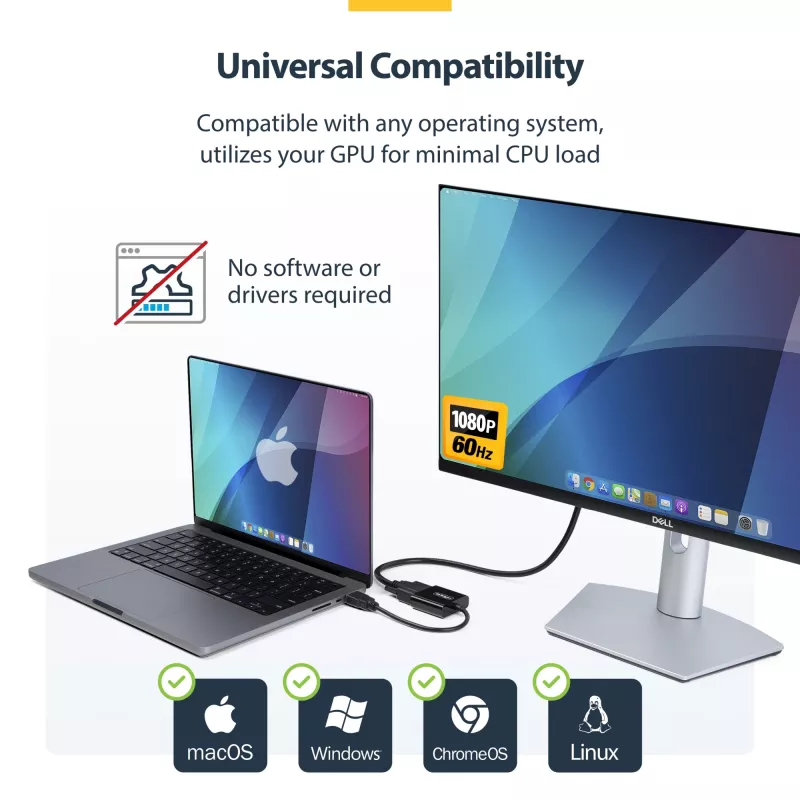 StarTech.com HDMI į VGA adapteris, aktyvus vaizdo keitiklis nešiojamam/ staliniui kompiuteriui, 1920x1080 (1080p), HDMI šaltinis prie VGA monitoriaus/ekrano/projektoriaus