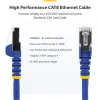 StarTech.com 3 m mėlynas CAT8 Ethernet kabelis, belaikis RJ45, 25G/40G, 2000 MHz, 100W PoE++, S/FTP, 26AWG gryna varinė viela, LSZH, ekranuotas tinklo laidininkas su įtempimo mažinimo elementais, individualiai išbandytas