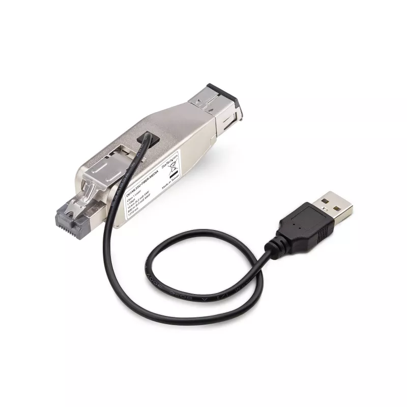 „StarTech.com“ Gigabit šviesolaidžio į RJ45 Ethernet keitiklis, vienmodis 10 km / daugiamodis 800 m, USB maitinimas, kompaktiškas, metalinis korpusas, TAA