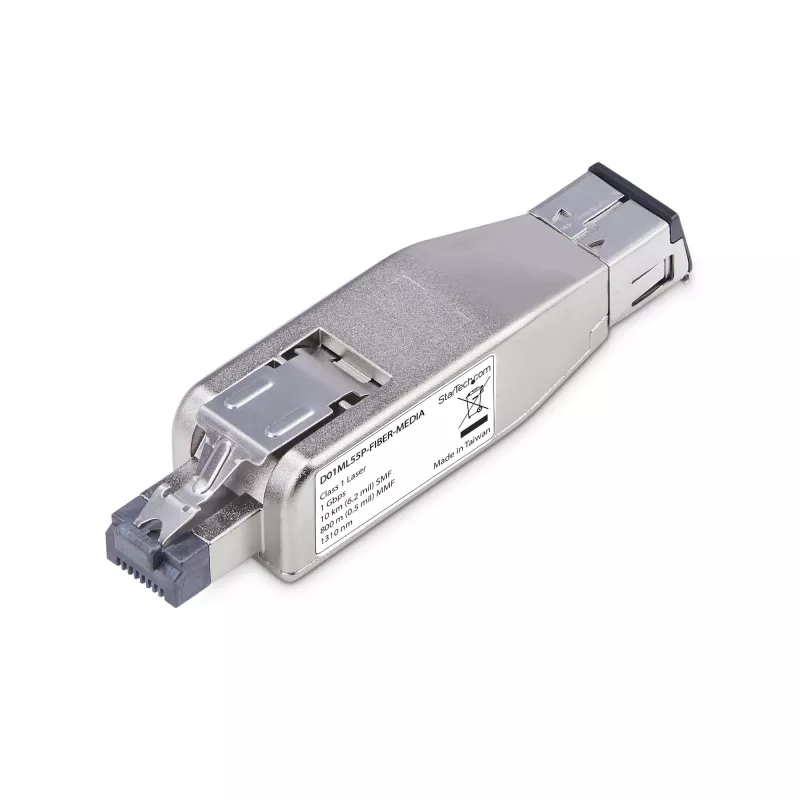 StarTech.com Gigabit Ethernet šviesolaidinis keitiklis RJ45, vienspalvis 10 km / daugiaspalvis 800 m, PoE maitinamas, kompaktiškas, metalinis korpusas, TAA