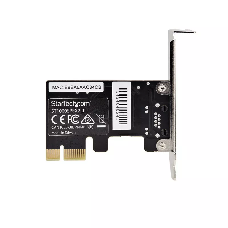StarTech.com 1 prievado Gigabit PCIe tinklo adapterio kortelė, žemo profilio NIC, 10/100/1000Mbps PCI Express LAN kortelė, Realtek RTL8111H, Windows ir Linux, TAA atitikmuo