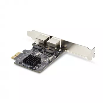 StarTech.com 2 prievadų Gigabit PCIe tinklo adapterio kortelė, 10/100/1000Mbps PCI Express NIC, dvigubas Realtek RTL8111H, veikia su Windows ir Linux, TAA atitinka