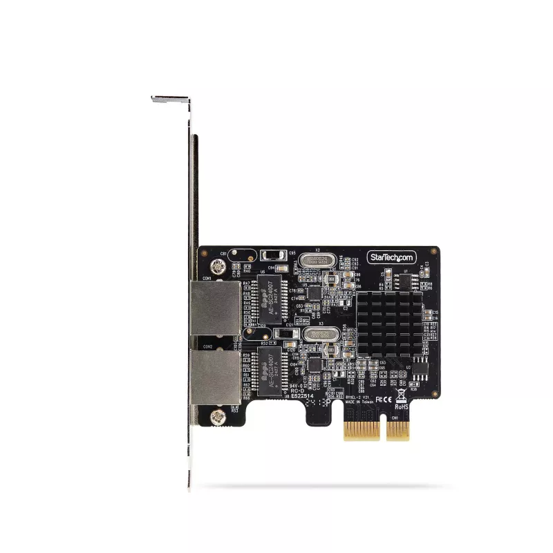 StarTech.com 2 prievadų Gigabit PCIe tinklo adapterio kortelė, 10/100/1000Mbps PCI Express NIC, dvigubas Realtek RTL8111H, veikia su Windows ir Linux, TAA atitinka