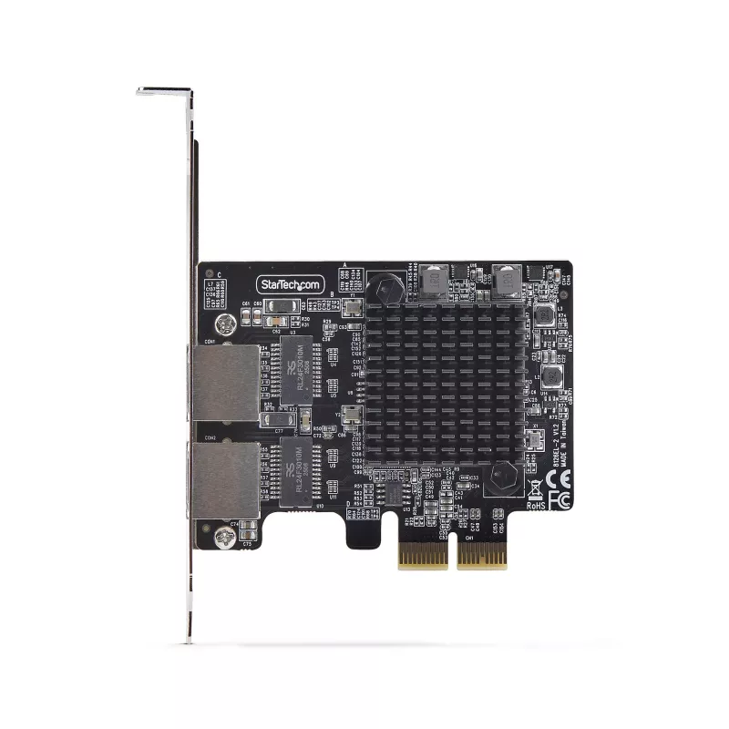 StarTech.com 2 prievadų 5G Gigabit PCIe tinklo adapterio kortelė, 5G/2.5G/1G/100M/10M PCI Express LAN kortelė, Realtek RTL8126, Windows ir Linux, TAA atitikmuo
