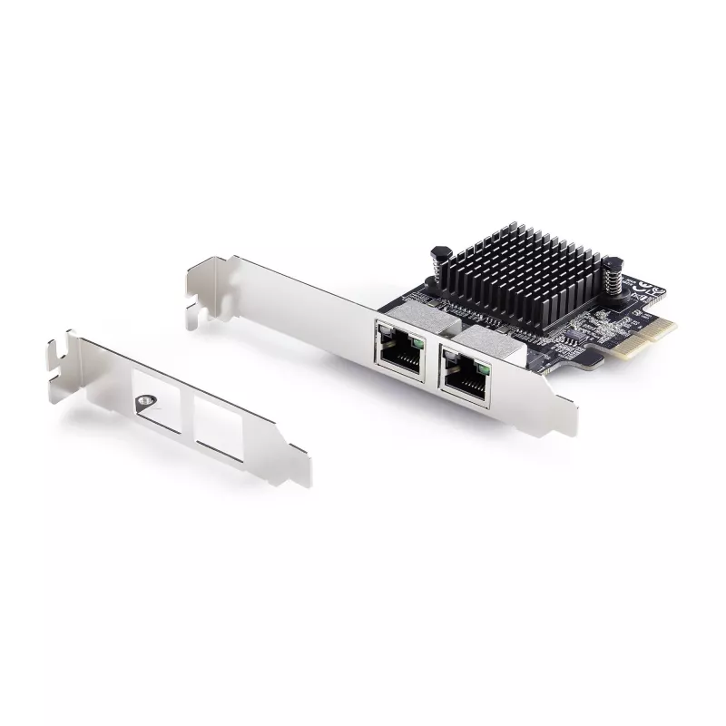 StarTech.com 2 prievadų 5G Gigabit PCIe tinklo adapterio kortelė, 5G/2.5G/1G/100M/10M PCI Express LAN kortelė, Realtek RTL8126, Windows ir Linux, TAA atitikmuo