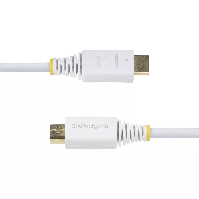 StarTech.com 10ft (3m) Premium sertifikuotas didelės spartos HDMI laidas, 4K 60Hz/1440p 144Hz, HDR10/HDCP 2.2/ARC, 18Gbps, UHD HDMI 2.0 laidas TV/monitoriui/ekranui, TPE apvalkalas, baltas
