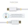 StarTech.com 10ft (3m) Premium sertifikuotas didelės spartos HDMI laidas, 4K 60Hz/1440p 144Hz, HDR10/HDCP 2.2/ARC, 18Gbps, UHD HDMI 2.0 laidas TV/monitoriui/ekranui, TPE apvalkalas, baltas