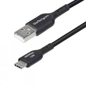 StarTech.com USB-A į USB-C įkrovimo laidas 2m, 3A, USB 2.0, TPE apvalkalas - juodas