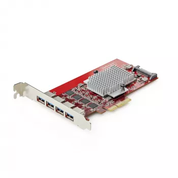 StarTech.com 4 prievadų USB-A PCIe kortelė, USB 3.2 10Gbps, PCI Express 3.0 plėtinio kortelė, 4 nepriklausomi USB valdikliai, Windows/Linux/macOS, TAA atitinkanti