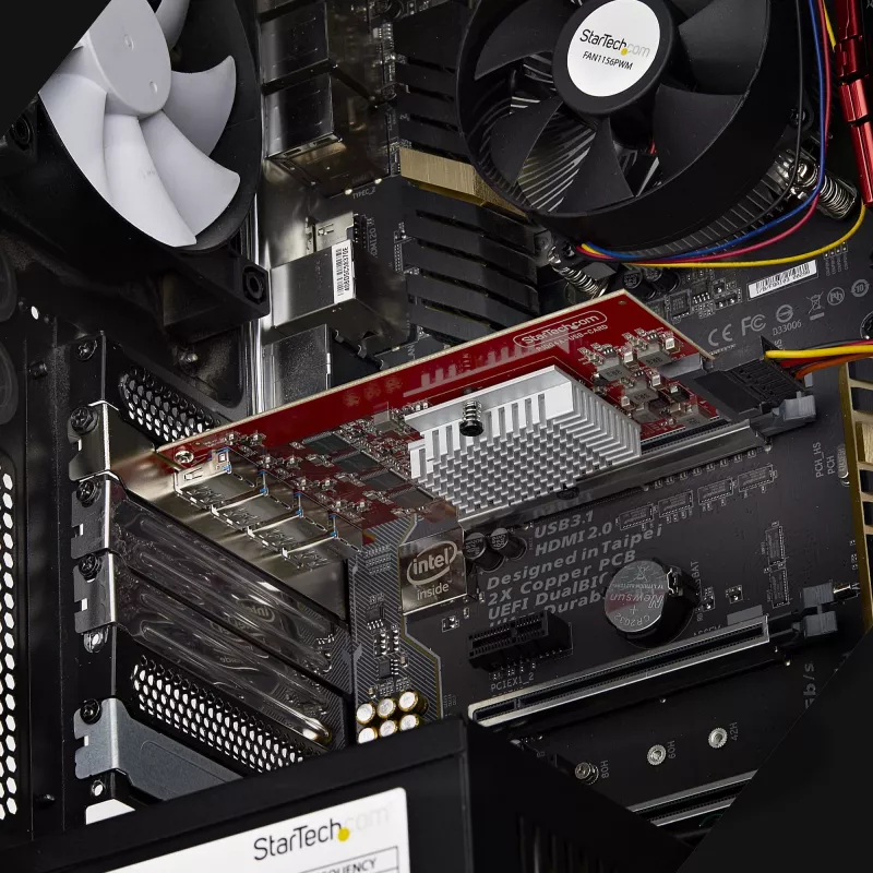 StarTech.com 4 prievadų USB-A PCIe kortelė, USB 3.2 10Gbps, PCI Express 3.0 plėtinio kortelė, 4 nepriklausomi USB valdikliai, Windows/Linux/macOS, TAA atitinkanti