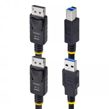 StarTech.com 10ft (3m) DisplayPort ir USB 5Gbps KVM laidas, 4K 60Hz, universaliai suderinamas DP 1.2/USB 3.0 kombinuotas laidas KVM jungikliams