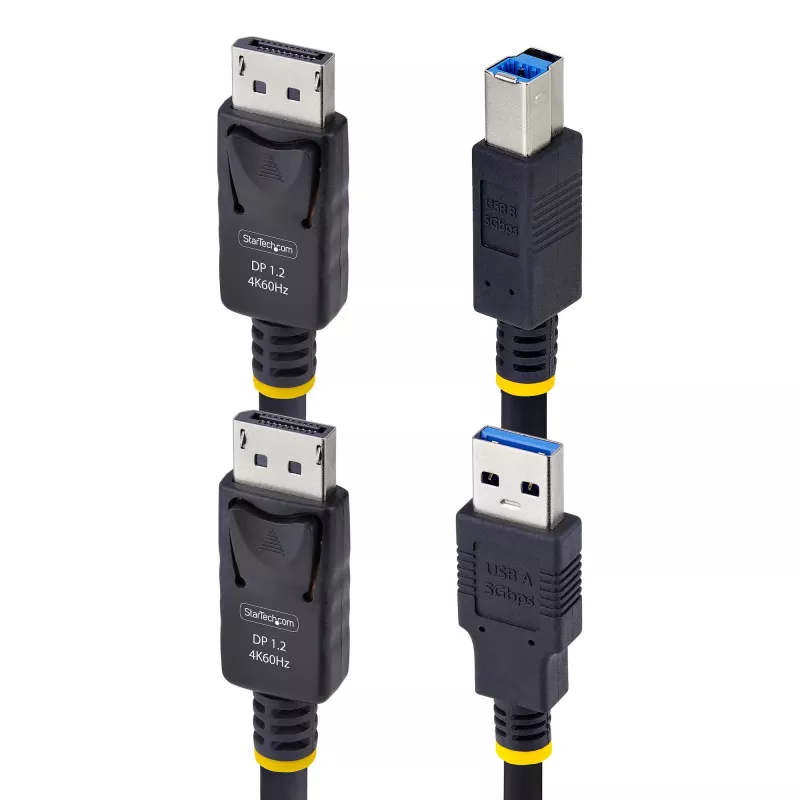 StarTech.com 10ft (3m) DisplayPort ir USB 5Gbps KVM laidas, 4K 60Hz, universaliai suderinamas DP 1.2/USB 3.0 kombinuotas laidas KVM jungikliams