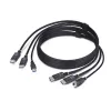 StarTech.com 1,8 m kombinuotas KVM laidas su dviem DisplayPort ir USB 5 Gbps, 4K 60 Hz, DP 1.2 / USB 3.0, universalus suderinamumas su dviejų monitorių KVM jungikliais