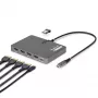 StarTech.com USB-C į keturių monitorių darbo stoties adapteris, 4K 60Hz HDMI, 140W PD perdavimas nešiojamojo kompiuterio įkrovimui, USB prievadas belaidžiai pelėms / klaviatūroms, TAA