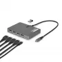 StarTech.com USB-C į keturių monitorių darbo stoties adapteris, 4K 60Hz DisplayPort, 140W PD perdavimas nešiojamojo kompiuterio įkrovimui, USB prievadas belaidžiai klaviatūrai / pelei, TAA