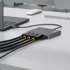 StarTech.com USB-C į keturių monitorių darbo stoties adapteris, 4K 60Hz DisplayPort, 140W PD perdavimas nešiojamojo kompiuterio įkrovimui, USB prievadas belaidžiai klaviatūrai / pelei, TAA