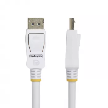 StarTech.com 1,8 m balta VESA sertifikuota DisplayPort 1.2 laidas, 4K 60Hz, 21,6 Gbps, su fiksavimo jungtimis