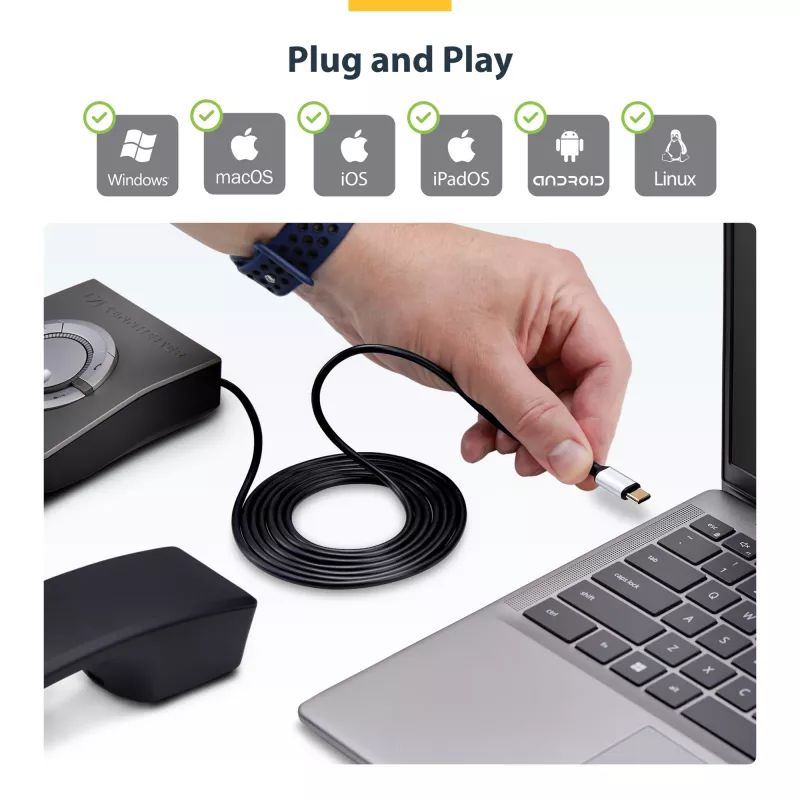 StarTech.com UR9-HEADSET-ADAPTER laido lyties keitiklis USB-C RJ-9 Juoda