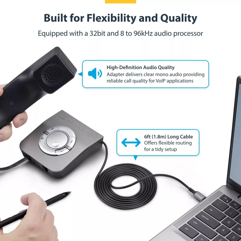 StarTech.com UR9-HEADSET-ADAPTER laido lyties keitiklis USB-C RJ-9 Juoda