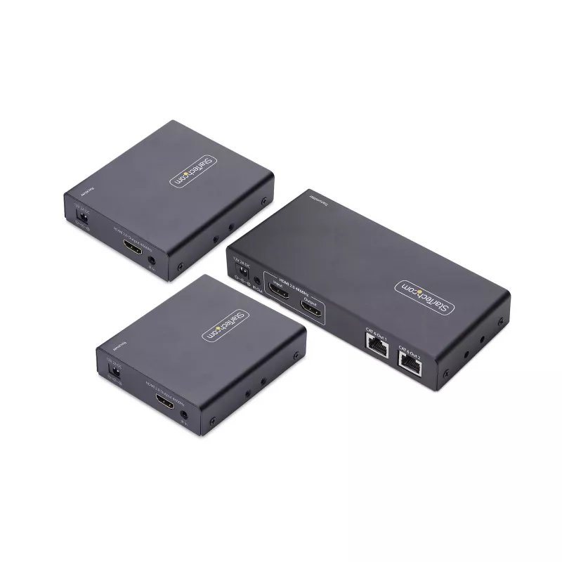 StarTech.com 2 prievadų HDMI prailgintuvas ir skirstytuvas per CAT6, 4K 60Hz, iki 70 m, 1x2 HDMI per Ethernet rinkinys su IR ir maitinimu per kabelį