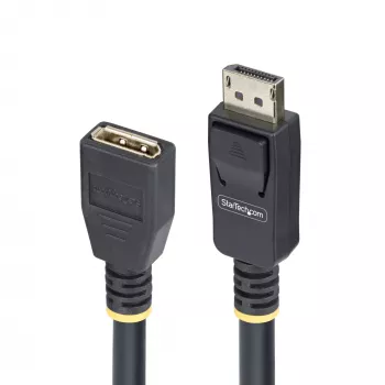 StarTech.com 10ft (3m) DisplayPort 1.4 ilginimo laidas, DP 1.4 prievado apsaugos laidas, 8K 60Hz, DP patinas į patelę ilginimo adapteris, DisplayPort ilginimo laidas, TPE apvalkalas, M/F