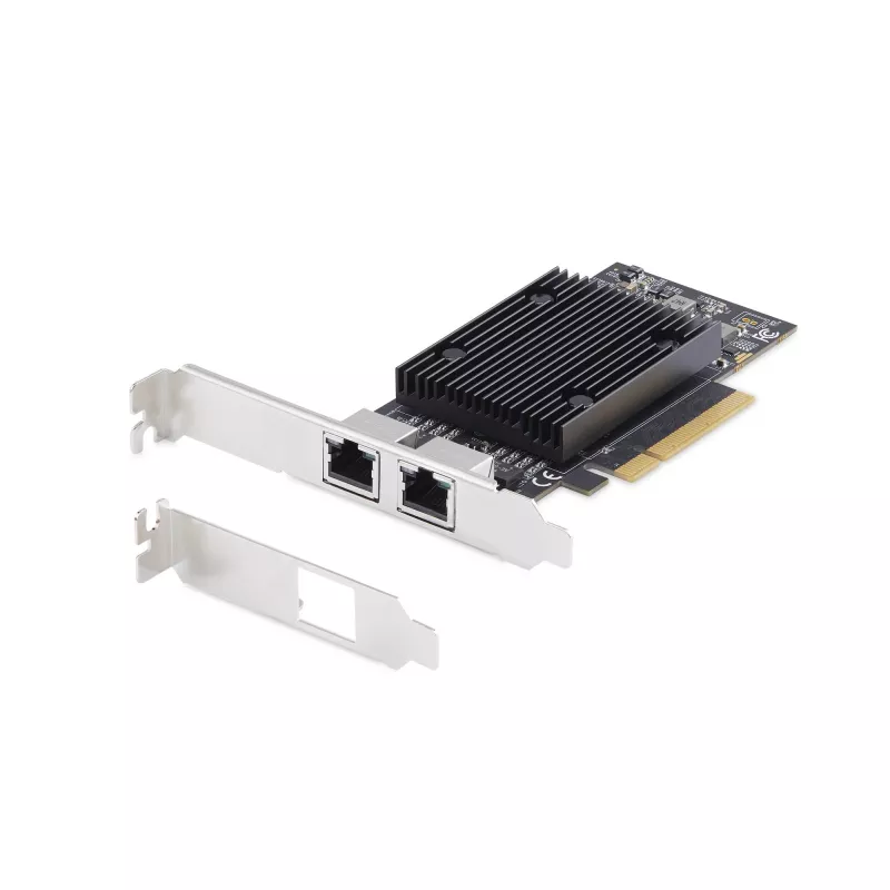 StarTech.com 2 prievadų PCIe 10Gb Ethernet tinklo plokštė, 10GbE tinklo sąsajos kortelė, Broadcom BCM57416 lustas, dviguba RJ45 10GBase-T/Gigabit, NIC kortelė, TAA