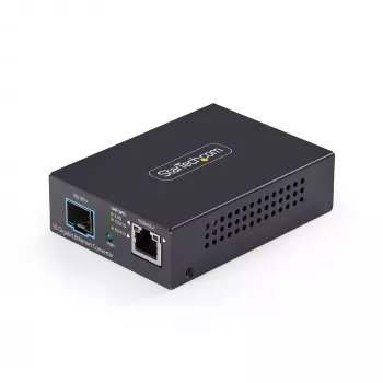 StarTech.com 10GbE daugiagreitis atviras SFP+ šviesolaidinis medijos keitiklis, 10G/5G/2.5G/1G/100M, varis į 10GBASE-X SFP+, vienmodis, daugiamodis, 16K milžiniški kadrai, TAA