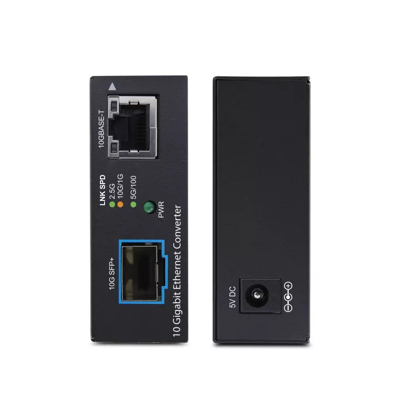 StarTech.com 10GbE daugiagreitis atviras SFP+ šviesolaidinis medijos keitiklis, 10G/5G/2.5G/1G/100M, varis į 10GBASE-X SFP+, vienmodis, daugiamodis, 16K milžiniški kadrai, TAA