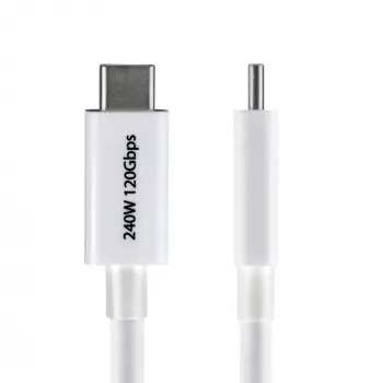 StarTech.com 1 m Thunderbolt 5 kabelis, 80 Gbps / iki 120 Gbps, 240 W PD, 8K 60 Hz, sertifikuotas Thunderbolt kabelis, suderinamas su Thunderbolt 4 / USB4 / USB-C - baltas