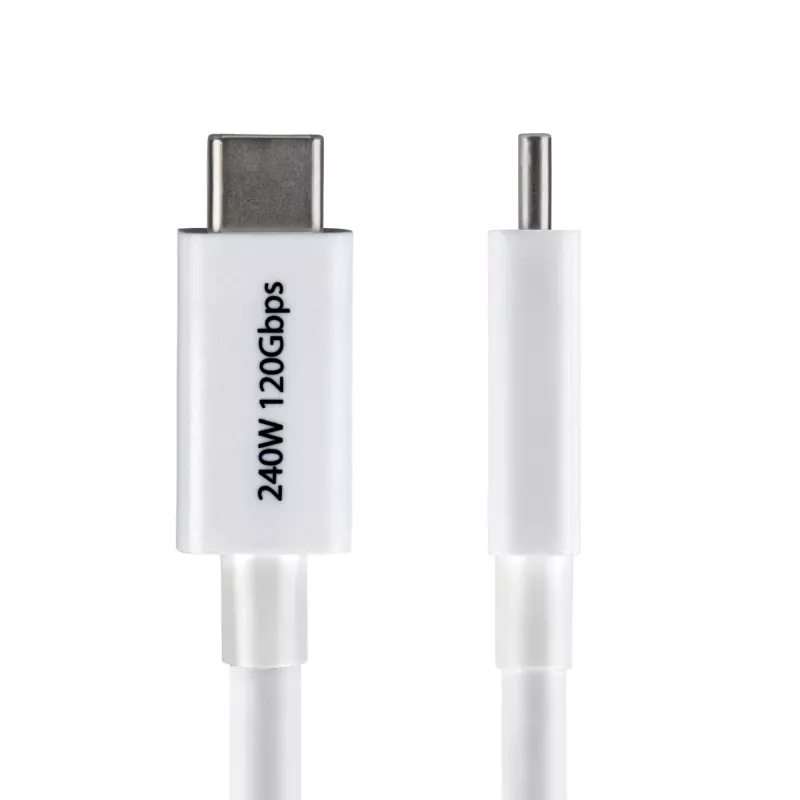 StarTech.com 1 m Thunderbolt 5 kabelis, 80 Gbps / iki 120 Gbps, 240 W PD, 8K 60 Hz, sertifikuotas Thunderbolt kabelis, suderinamas su Thunderbolt 4 / USB4 / USB-C - baltas