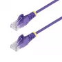 StarTech.com 1,5 m purpurinis plonas CAT6 eterneto kabelis, be užkliuvimo, 100W PoE, UTP, LSZH, 28AWG gryna vario viela, plonas RJ45 tinklo jungiamasis laidas su įtempimo mažinimu, individualiai išbandytas