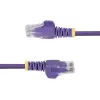 StarTech.com 1,5 m purpurinis plonas CAT6 eterneto kabelis, be užkliuvimo, 100W PoE, UTP, LSZH, 28AWG gryna vario viela, plonas RJ45 tinklo jungiamasis laidas su įtempimo mažinimu, individualiai išbandytas