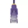 StarTech.com 1,5 m purpurinis plonas CAT6 eterneto kabelis, be užkliuvimo, 100W PoE, UTP, LSZH, 28AWG gryna vario viela, plonas RJ45 tinklo jungiamasis laidas su įtempimo mažinimu, individualiai išbandytas