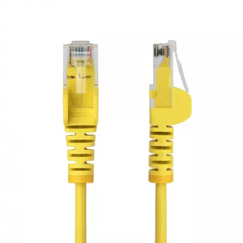 StarTech.com 1 m geltonas plonas CAT6 Ethernet kabelis, be užkabinimų, 100W PoE, UTP, LSZH, 28AWG gryna vario viela, plonas RJ45 tinklo laidinis kabelis su įtempimo mažinimo detalėmis, individualiai išbandytas