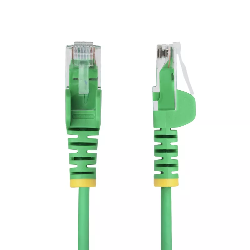 StarTech.com 2 m žalias plonas CAT6 eterneto kabelis, be užkabinimų, 100W PoE, UTP, LSZH, 28AWG gryna varinė viela, plonas RJ45 tinklo pataikymo laidas su įtempimo mažinimo elementais, individualiai išbandytas